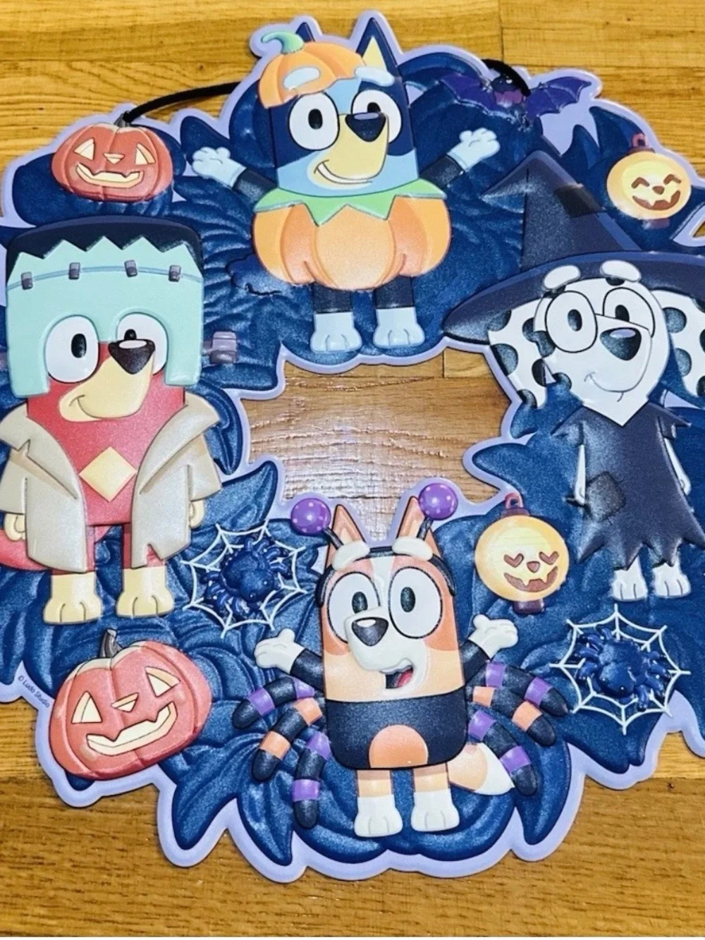 Kids Halloween bluey reef Decorations - Blue, Orange, Black